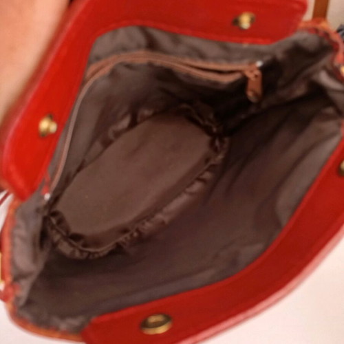 Leather crossbody bag new, Made In Italia, red