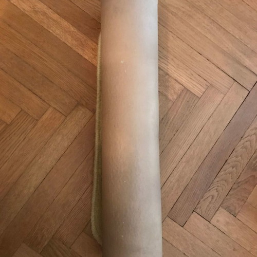Beige rug with pattern used, 97 x 51 cm, retro vintage