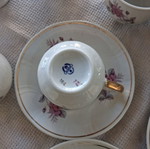 Tea cup set with pink roses and gold trim, brand new