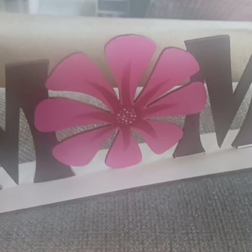 Wooden decorative MOM black and purple