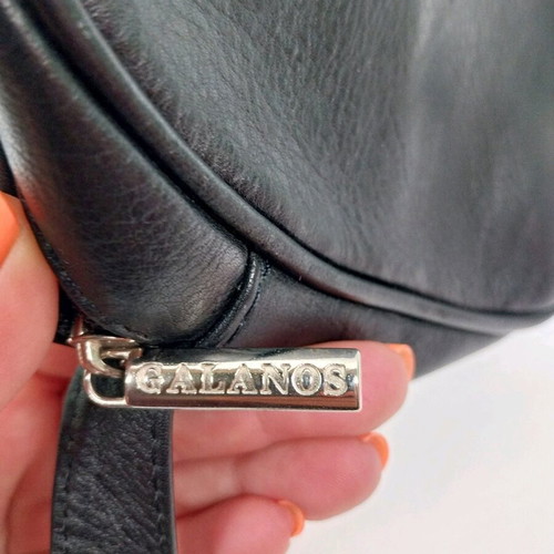 Small Galanos leather bag like new, black shoulder bag