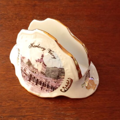 Vintage porcelain napkin holder like new, Karlovy Vary design
