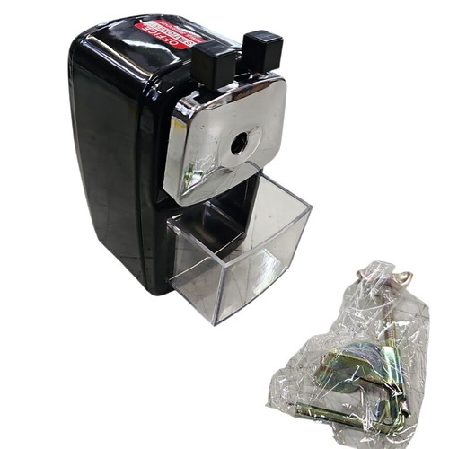 Metal desktop sharpener with crank new, black