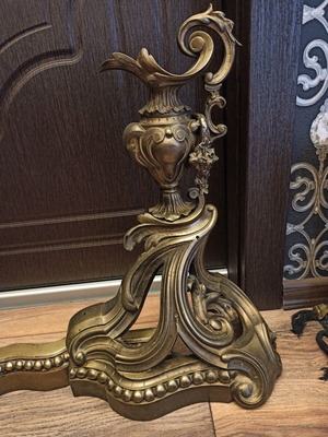 Brass fireplace front restored, big