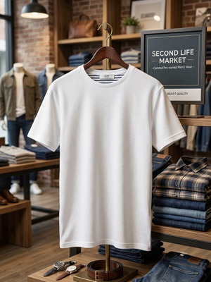 White men's T-shirt used, sizes M and L