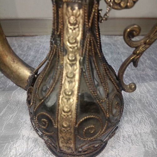 Handmade blown glass with intricate carving like new