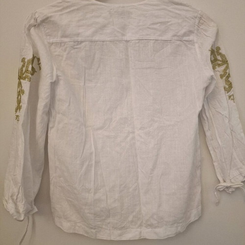 Adda women's blouse with embroidery like new, size S, white and gold