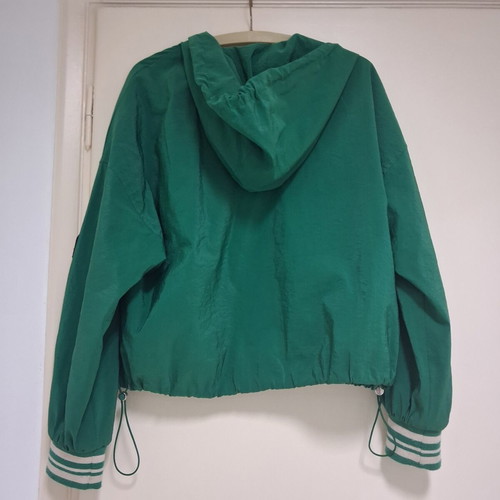 Bershka Bomber Jacket with Hood used, size M, green