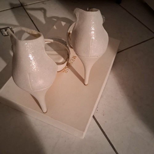 Menbur bridal sandals like new, white and silver, size 40