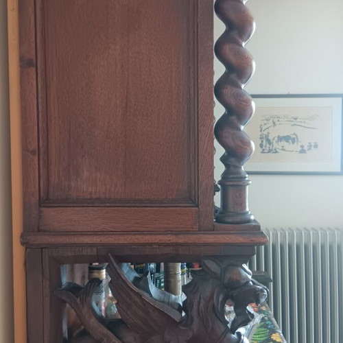 Hand-carved wooden buffet cabinet, classic style