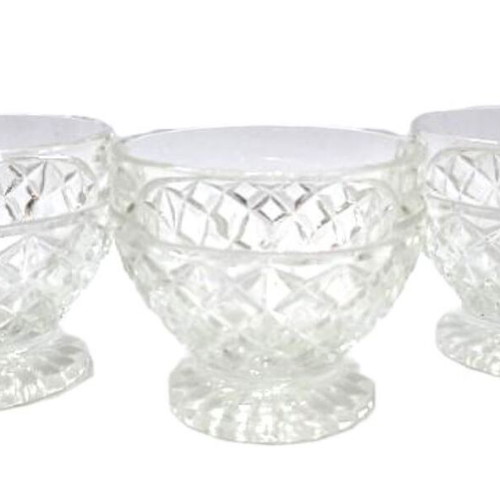 Pressed Glass Vintage Set of 3 Footed Cups like new