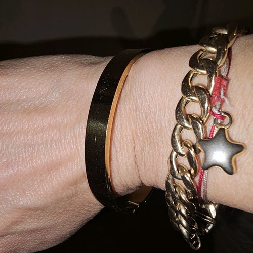 Steel bracelet used gold color, slightly worn