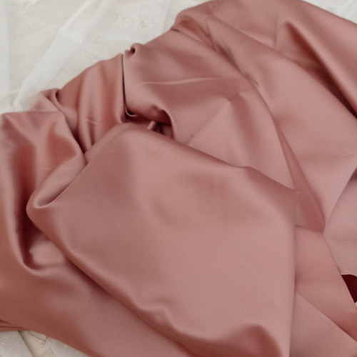 Satin fabrics from Italy new, muted salmon color