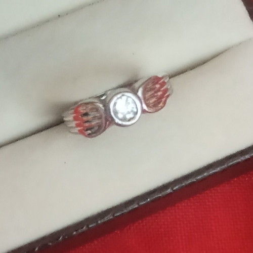 Silver solitaire ring 925 with zirconia