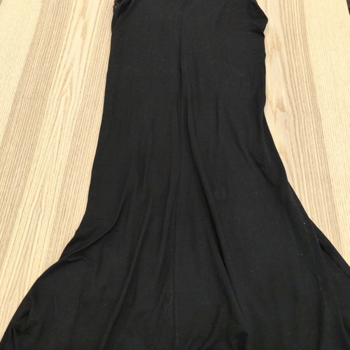Olsen black draped midi dress with ring like new
