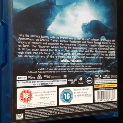 Prometheus to Alien The Evolution Blu-ray set limited edition, like new