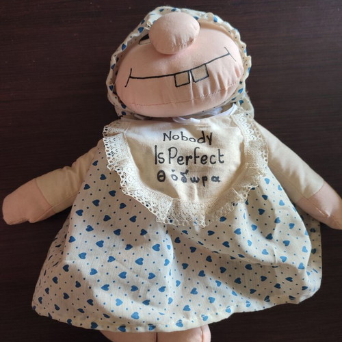Vintage cloth doll used, 30cm height