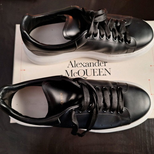 Alexander McQueen men's sneakers black with white sole like new size 42