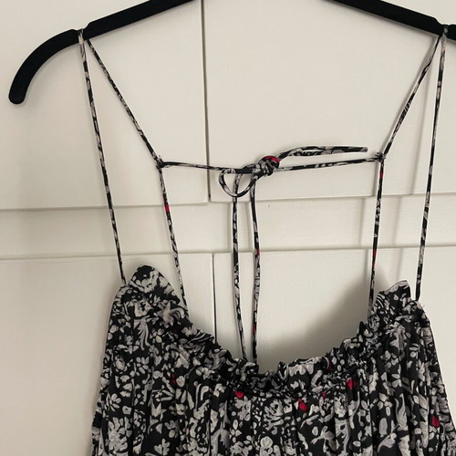 Zara maxi dress black with low back, medium, like new