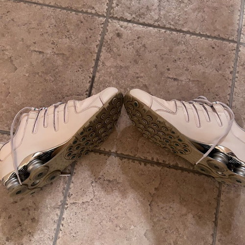 Nike Shox athletic shoes used, leather, white, size 43