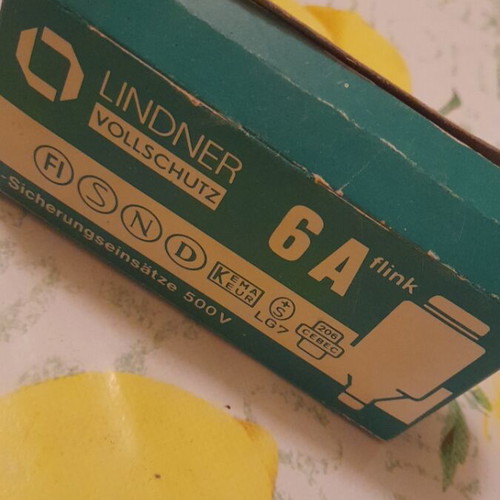 Lindner Vollschutz 6A Flink Fuse Box Pack of 5 Like New