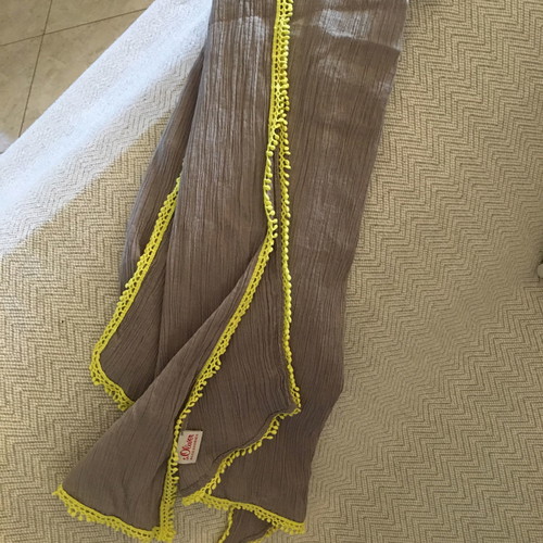 S.Oliver grey scarf with yellow trim