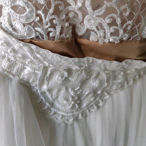 Wedding dress handmade like new, lace skirt and top with bodysuit