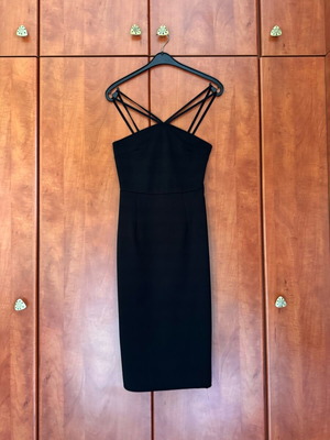 Black midi dress with thin straps used