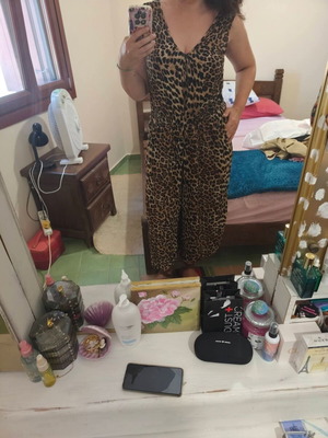 Kaffe Curve Leopard Print One-Piece Jumpsuit XL XXL Used