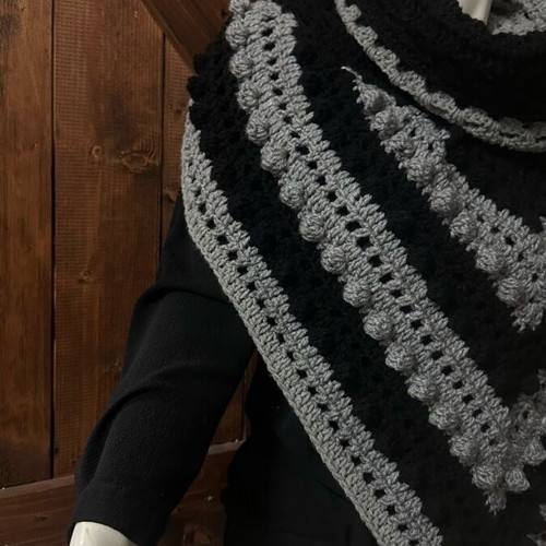 Handmade knitted poncho with hood made to order