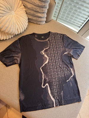 Fendi Roma T-shirt used, size L, cotton, black-brown