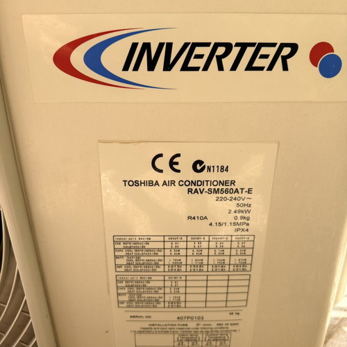 Toshiba Inverter Air Conditioner 19000 BTU used, Made in Japan