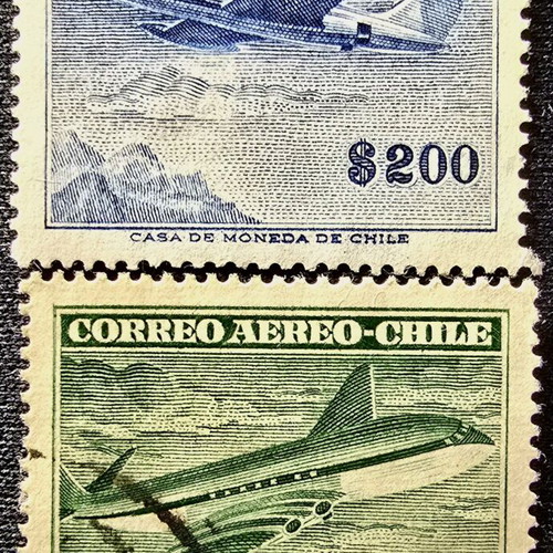 Chile 1955 stamps used, set of 2