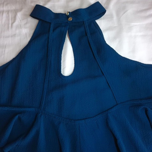 Blue nautical off-shoulder top like new, size L-XL