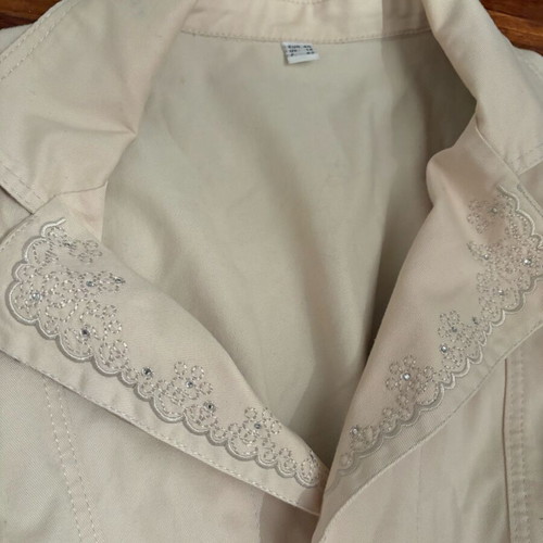 Women's Beige Jacket like new with Embroidery and Strass