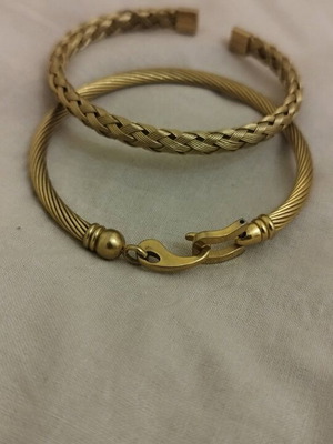 Abysse gold-plated bracelet set like new, beige and gold