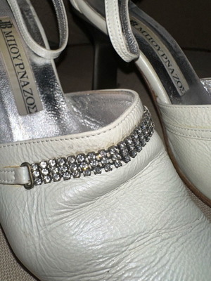 White elegant high heels used, size 37