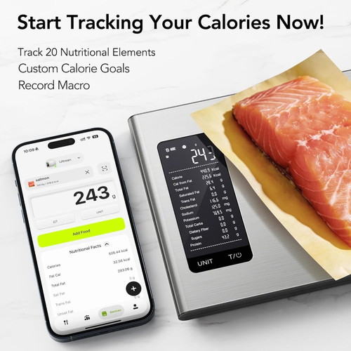 Smart kitchen scale with nutrient tracking app, new