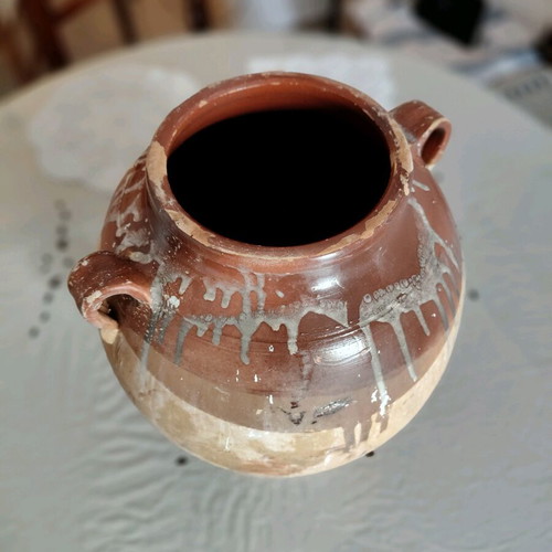 Antique Cretan ceramic vessel used