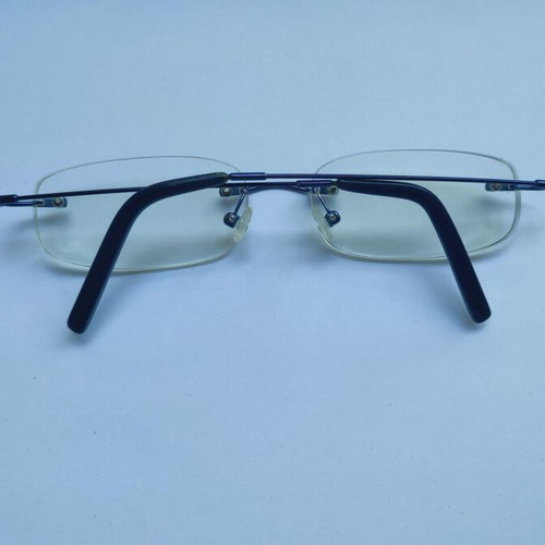 Griff Type Eyeglass Frame Used, Blue Metal Temples