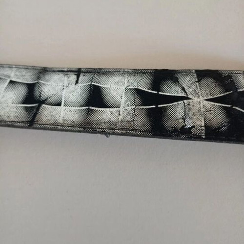 Black shiny belt like new with classic buckle and silver details