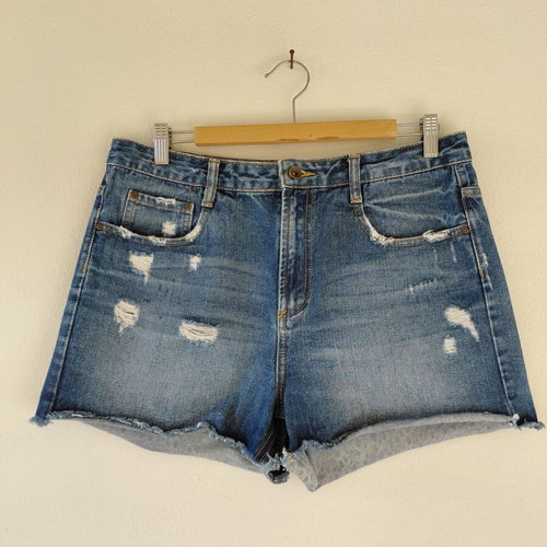 Zara denim shorts, premium wash, blue, size L