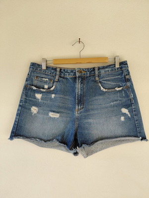 Zara denim shorts, premium wash, blue, size L
