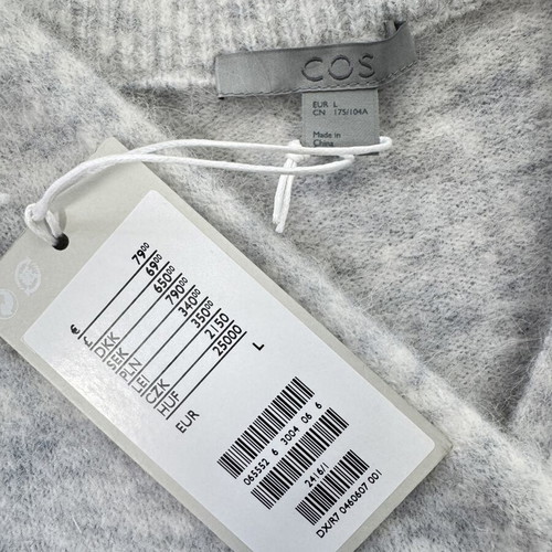 COS alpaca and wool wrap cardigan size L, light grey
