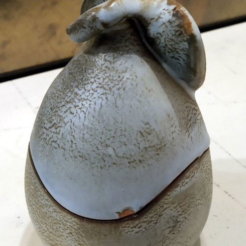 Handmade ceramic set like new, vase and egg in blue shade
