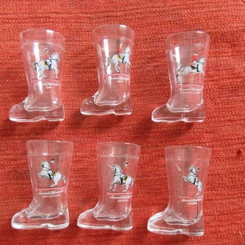 Set of 6 boot-shaped shot glasses Spanish Riding School like new