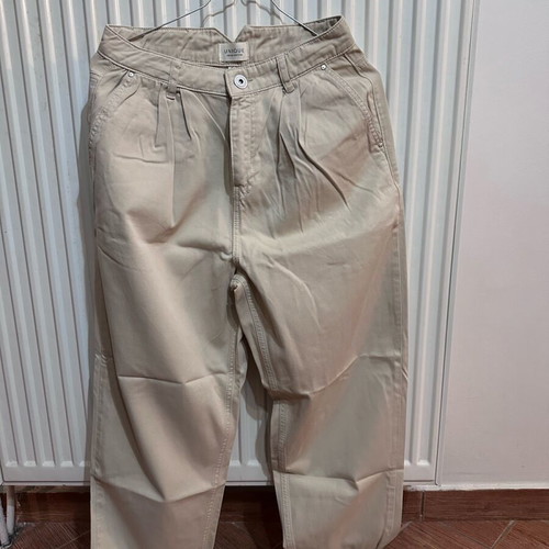 Unique women's fabric pants like new, beige, size XXS