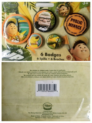 Up Disney Pixar badge set new, 6 pieces