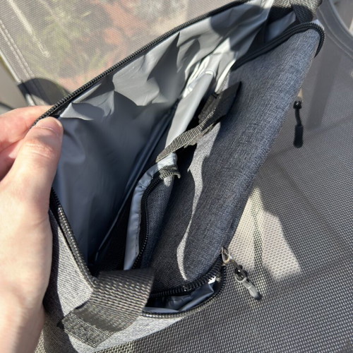 Cooling Bag new, gray, insulated with adjustable shoulder strap