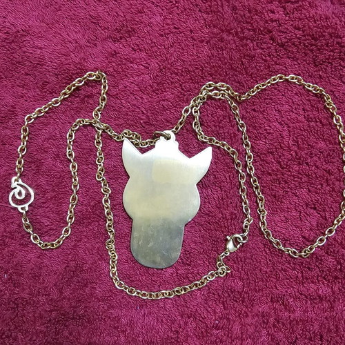 Oxette Vintage Pendant Necklace new, zebra head design